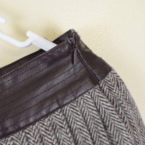 Altar'd State Gray Pleated Skirt with Black Waistband - Picture 6 of 9